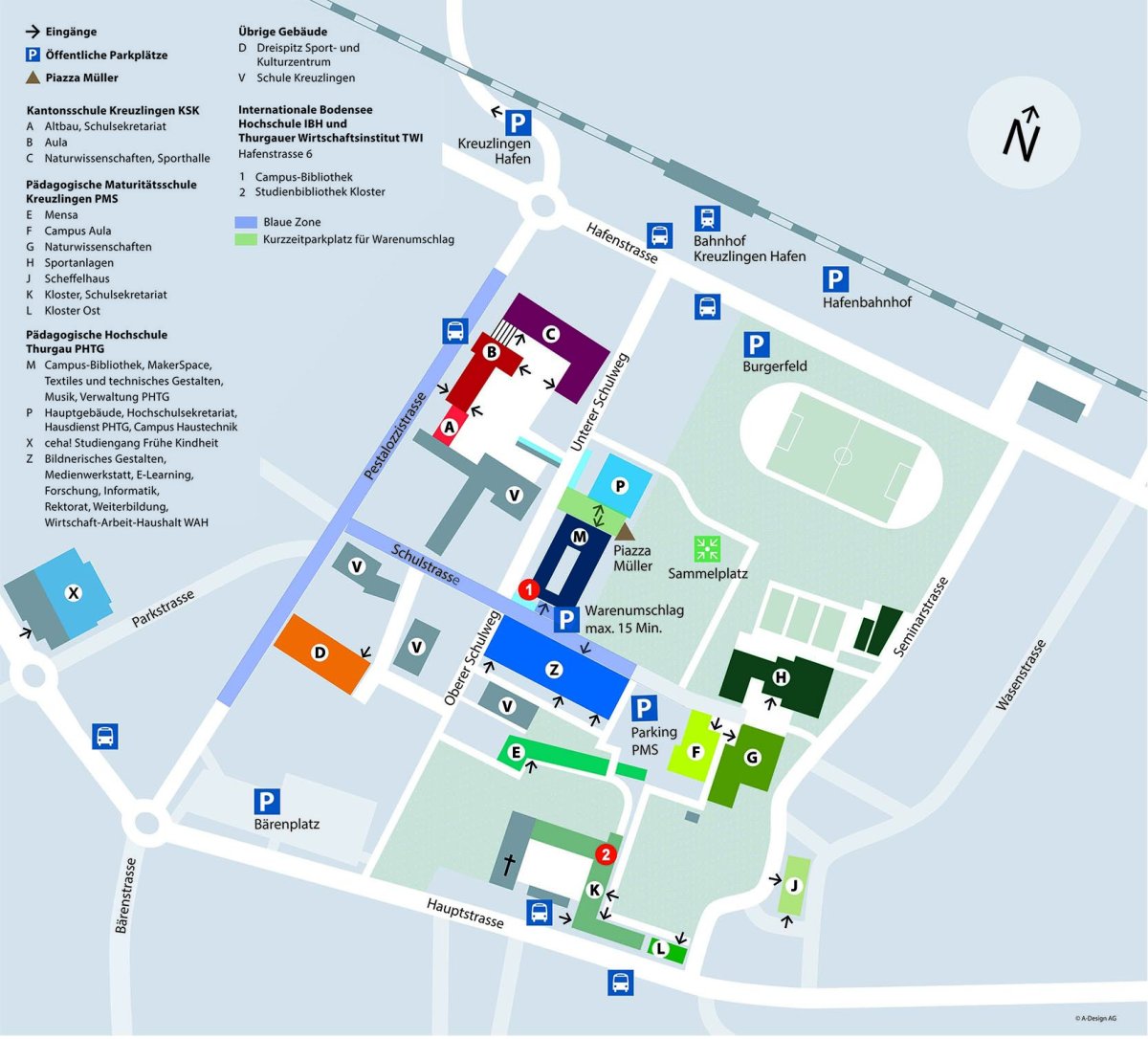 Situationsplan, Campusplan der PH Thurgau