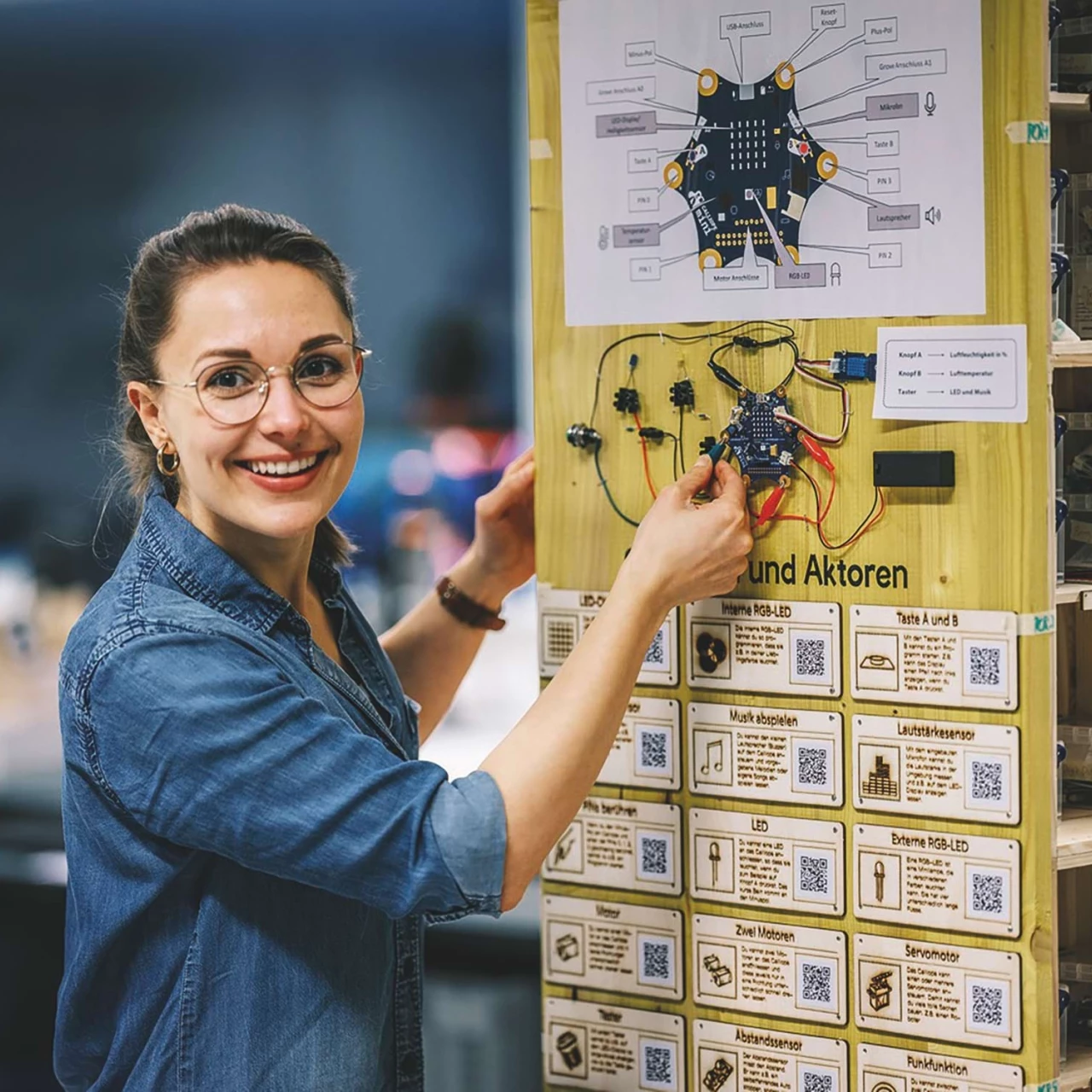 Das Bild zeigt ein MakerBoard, das im MakerSpace sehr hilfreich ist.