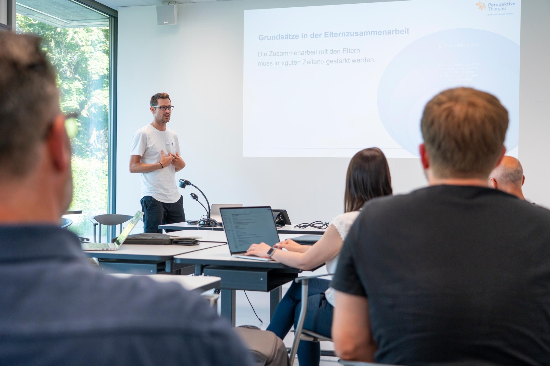 Gabriel Bellini, spricht am Netzwerktreffen an der PHTG