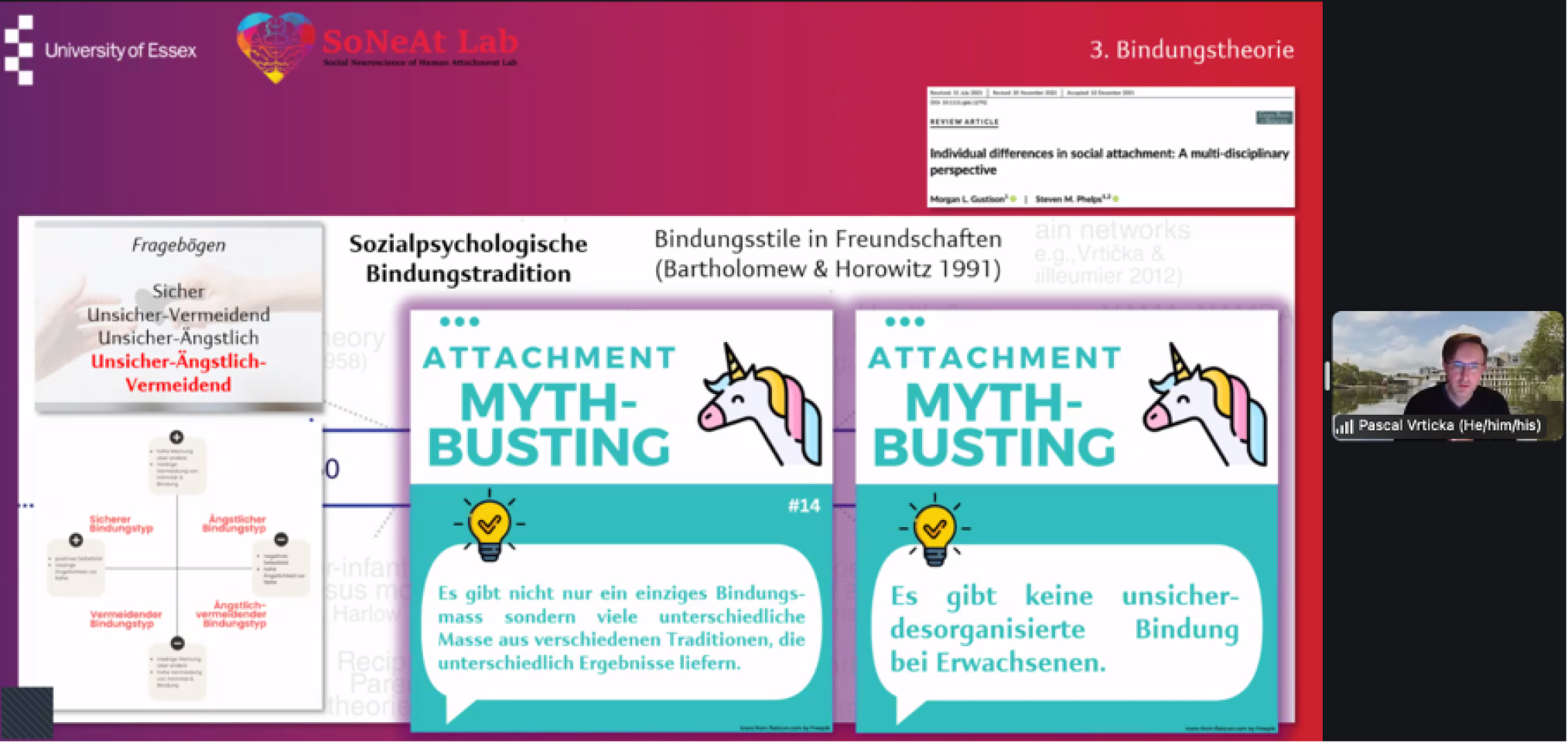 Präsentationsfolie zum Vortrag «Das (un)sicher gebundene Gehirn: Bindungstheorie trifft auf Soziale Neurowissenschaften».